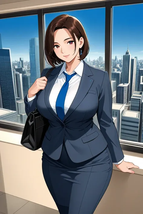 Young Lady, ager, Plus Sized, Curvy, Sumo Woman, Wrestler, Fancy Suit, Business Suit, Tuxedo, Solo View