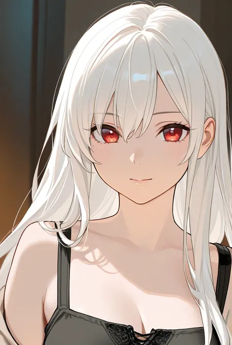 detailed, masterpiece, hd, 1girl, white long hair, red eyes, casual outfit