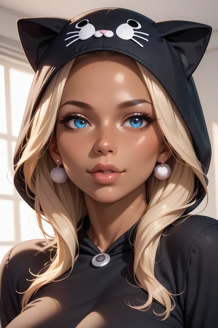 I need to generate a super detailed and realistic portrait of a 22 year old blonde
She has a tanned skin color,  skin is clean ,  without moles . she has plump lips and big blue eyes.  She is ukrainian . Her hair is long and straight.  little nose . Consid...