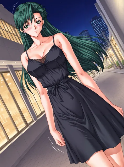 masterpiece, Highest quality,  latest, Hi-Res, uncorrected, 1 girl, Yokota Mamoru's style,1 girl, Narrow Face， motion lines,Torogo,stares at viewers,seductive smile
Yamashina Mizuho,stupid hair,  green hair, long hair that reaches the waist,long hair,green...