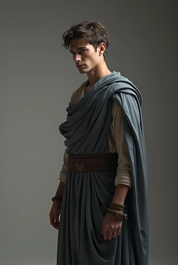 Modest person of ancient Greece, Gray background