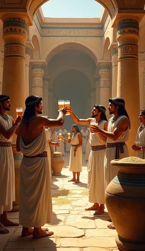 Beer in ancient Egypt,  ultra real and professional images