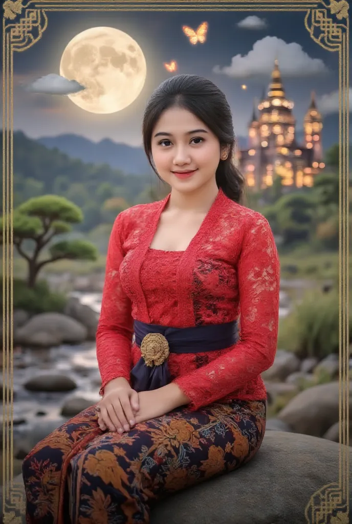 wearing red kebaya with hijab, (RAW photo, best quality), (realistic, photo-realistic:1.4), masterpiece, an extremely delicate and beautiful, extremely detailed, 2k wallpaper, Amazing, finely detail, extremely detailed CG unity 8k wallpaper, ultra-detailed...