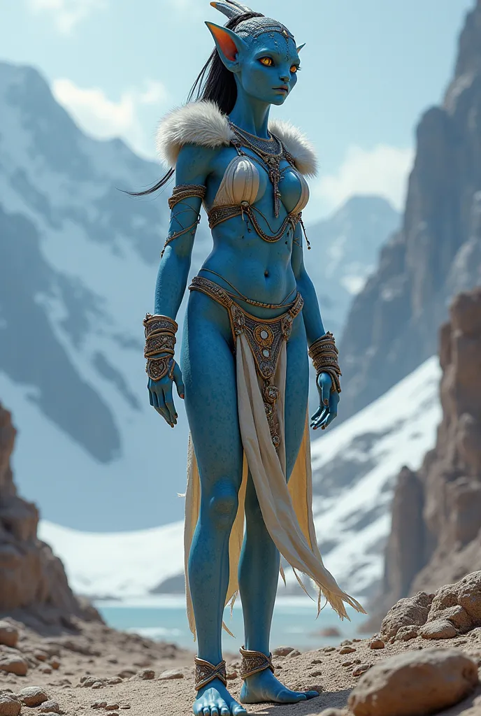 Please generate arctic version of Na'vi from avatar and desert version 