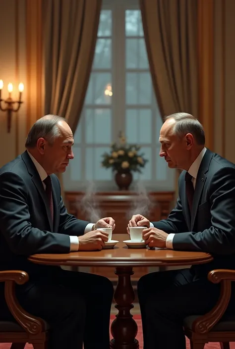 The President of Russia and I are drinking coffee together