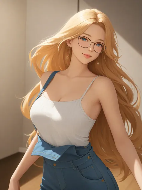 score_9, score_8_up, score_7_up, score_6_up, rating_explicit, realistic, solo focus, a woman, perfect cute face, long hair, natural breasts, looking at viewer, glasses,