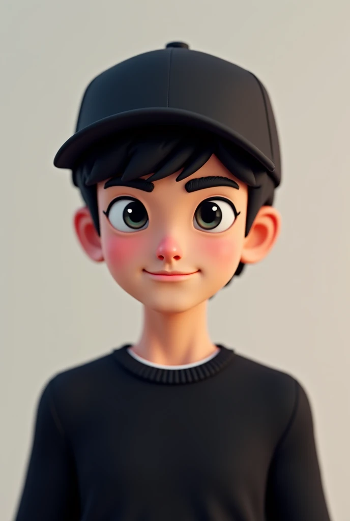 Male Hair,black hair, black sweater,Roblox man's face, black cap