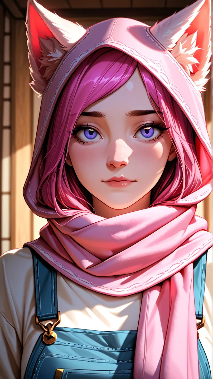 Yuumi from league of legends, wears pink hijab