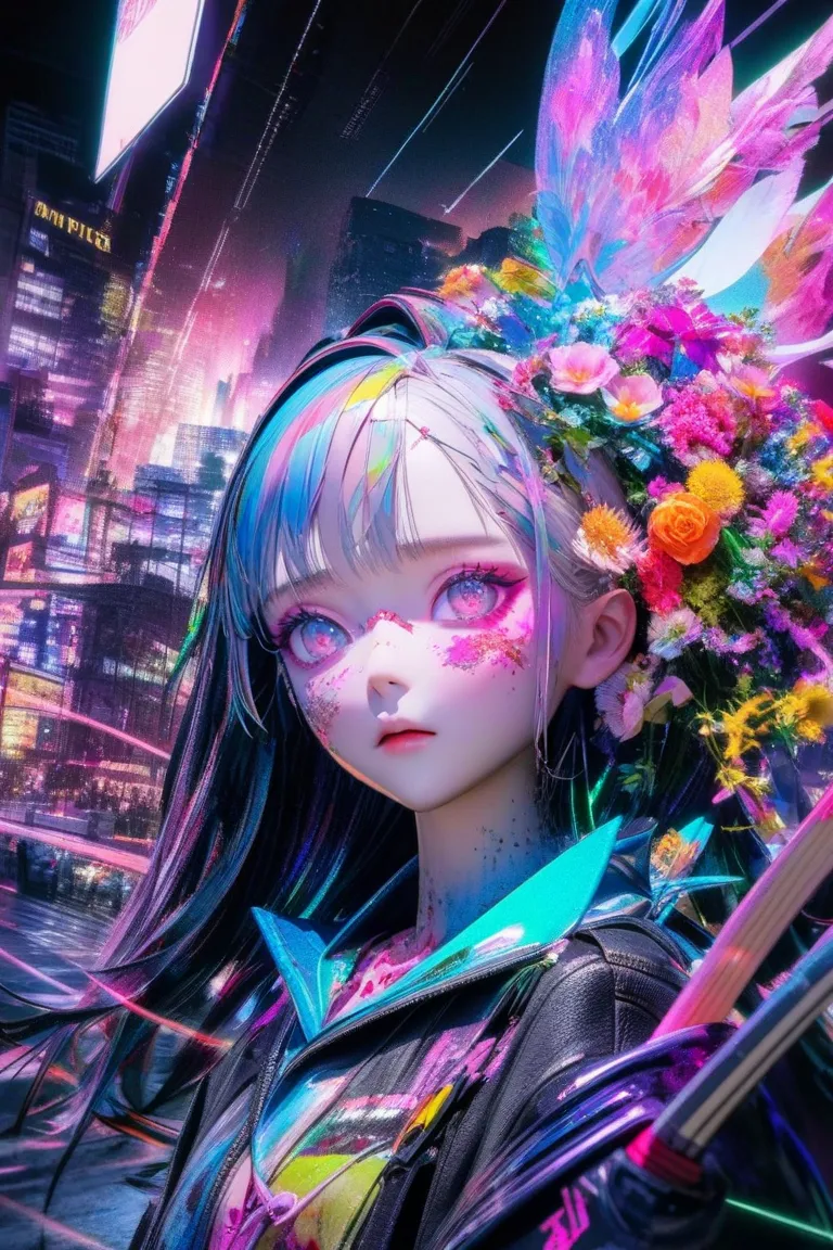  * Basics:
   * cyberpunk samurai, neon,  night city, exhaustive
   * A fairy made of flowers,  Fantastic, forest, Sparkle
   * a person who expresses abstract emotions, colorful, Contemporary Art, portrait
 * Add element :
   * cyberpunk samurai, neon,  n...