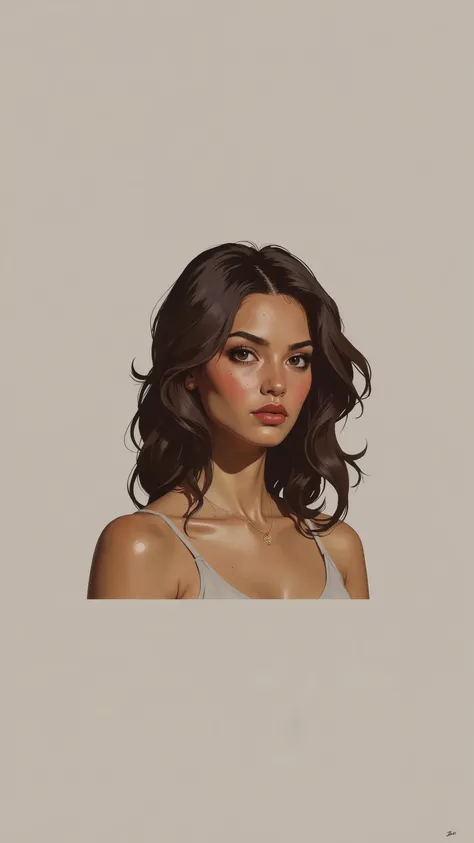 Portrait of a Confident Woman**
The woman portrayed is standing, in a confident and natural posture, with the shoulders slightly back and the direct look, conveying confidence and determination . she is about 26 years old, with a young and vibrant appea...