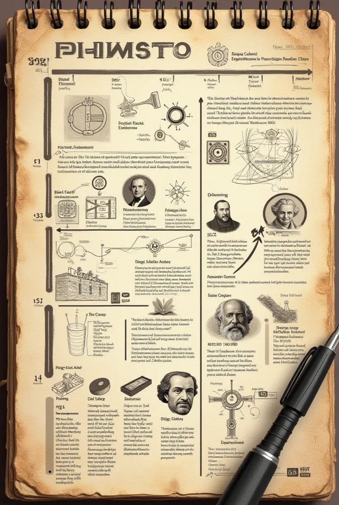 Timeline on physics since it began to 2025 to do in a notebook 