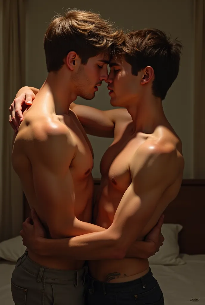 Two young male having sex