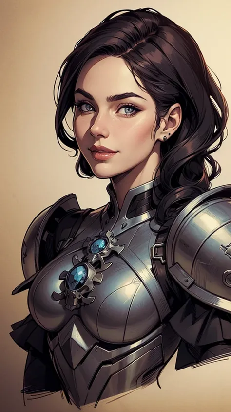 a drawing of a woman with a helmet and skulls on her shoulder,  incredibly detailed line work, Mark Brooks detailed, high detail comic book art, very coherent. high detail, detailed portrait of a matte fantasy, Chris Moore. germ of art,  extremely detailed...