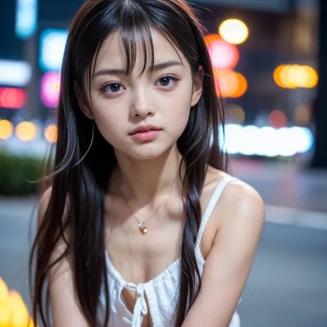 (Best-quality, Masterpiece, Ultra High Resolution, (Photorealistic:1.7), Raw Photo, depth of field, professional lighting, perfect anatomy, extremely details),  
1girl, ((12-years-old):1.2), the most famous Japanese idol, looking at viewer, (ecstasy:1.5), ...