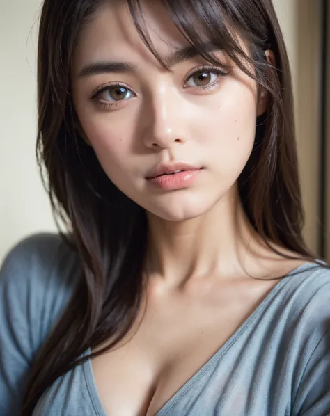 best quality, Focus on Your FACE, Soft light, super high definition, (Photorealistic:1.4), RAW photo,
1 Japanese girl, Alone, cute, (pupil,  light in the eye),   beautiful face with great attention to detail , (small breasts),(high resolution human skin te...