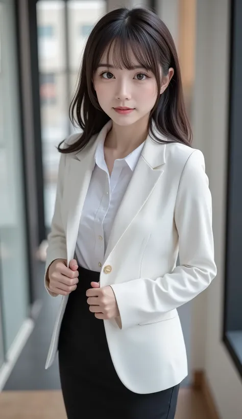 8k,super high definition , Highest quality, masterpiece,rule of thirds,golden ratio,surreal, photos, one woman,( girls on the left:1.3),cute,cute顔, Beautiful Eyes in Every Detail , 細かくexhaustive,mature woman,princess,cowboy shot,smile, black hair, long b...