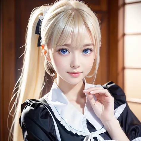  portraits、school uniform、 bright表情、ponytail、 young,  bright, Whiter skin、Great looks、Blonde reflection、 Platinum blonde hair with dazzling highlights、輝く bright髪,、Super Long,  silk straight hair 、beautiful shiny bangs、 twinkle in both armpits,  clear ,  ch...