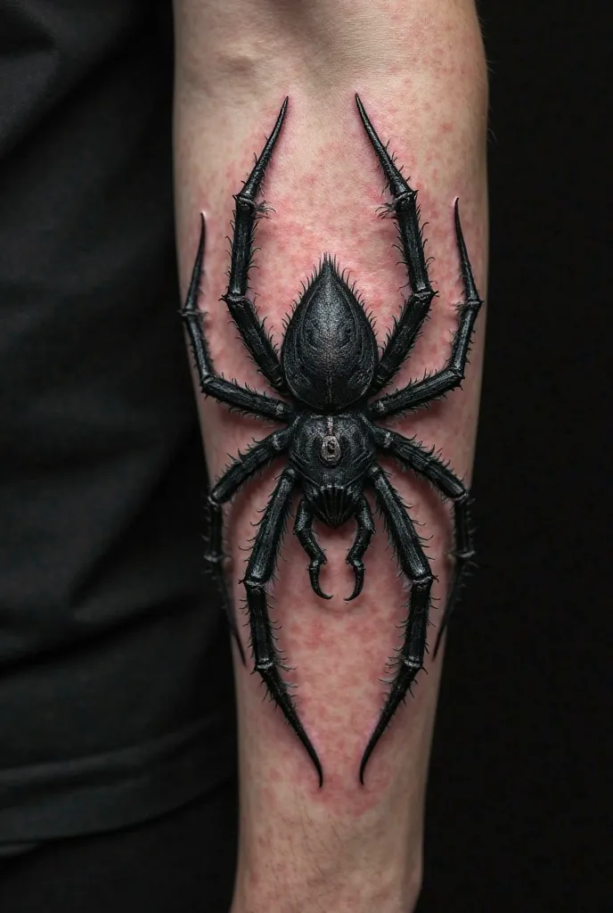 Black spider tattoo idea