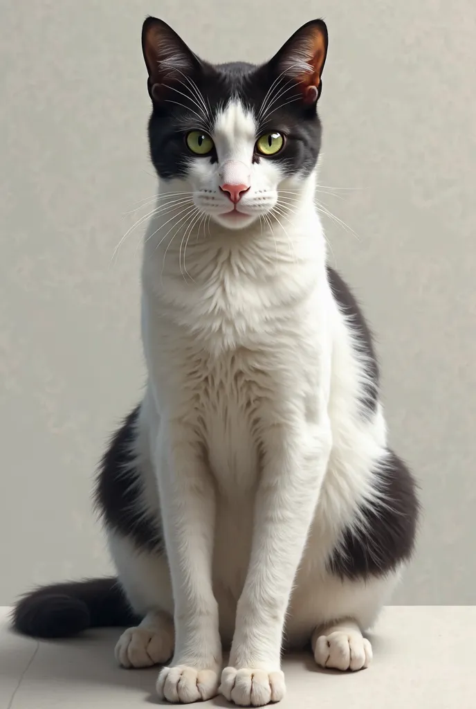  A white and black frajola cat 