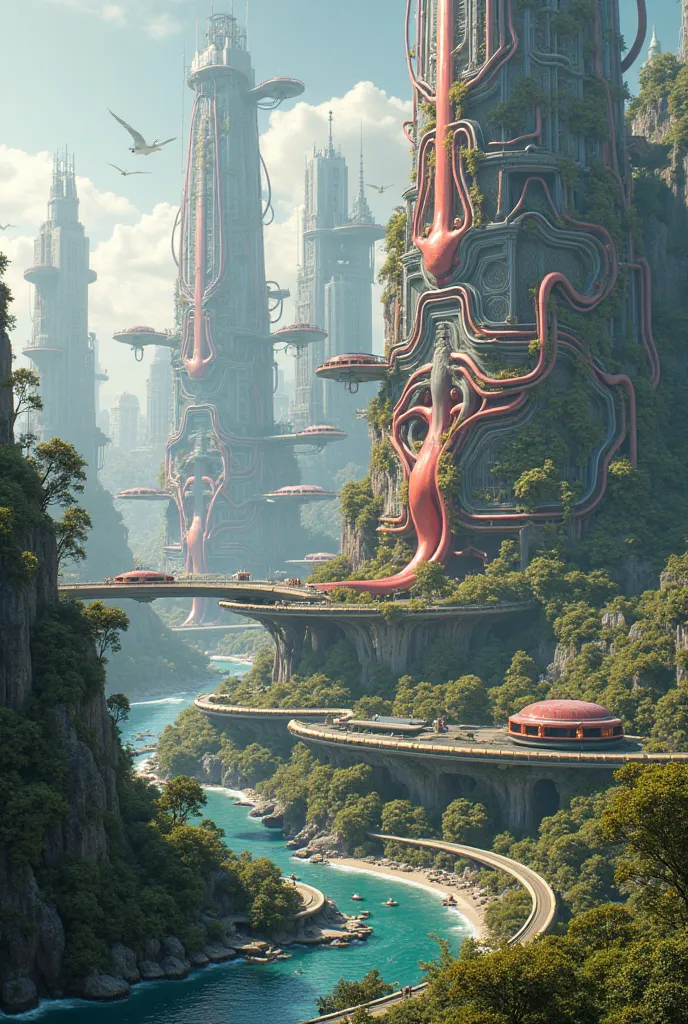 image of a city inspired by the human body