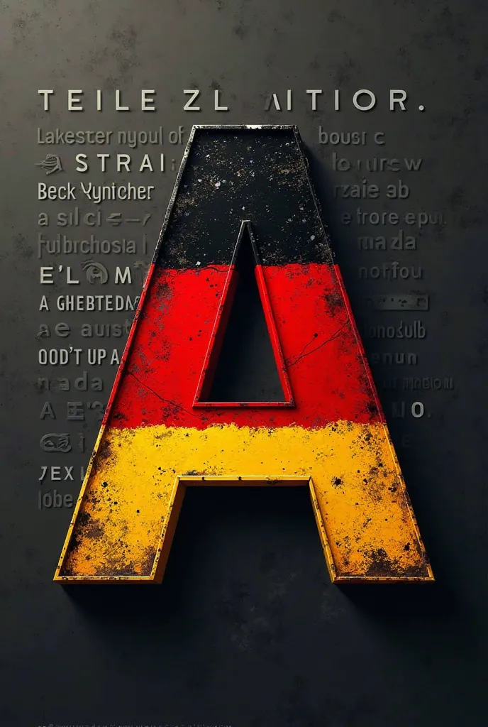 Letter A in that letter inside I need Germany flags color And A bit aesthetically and write a motivational quote  write 1st in the background in a stylish way 