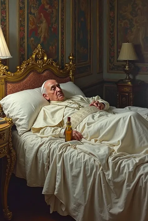 Pope Francis in bed drunk