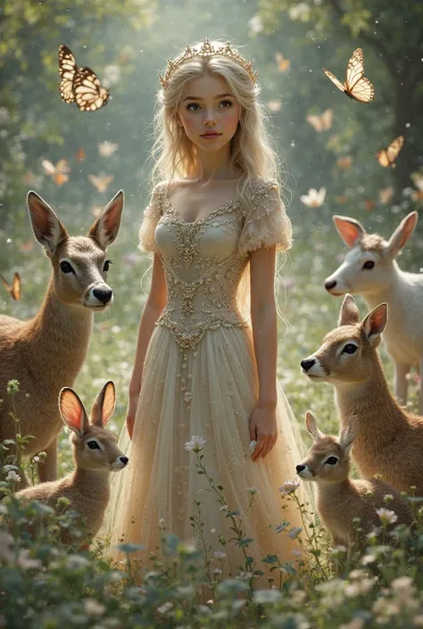 A princess with animals 