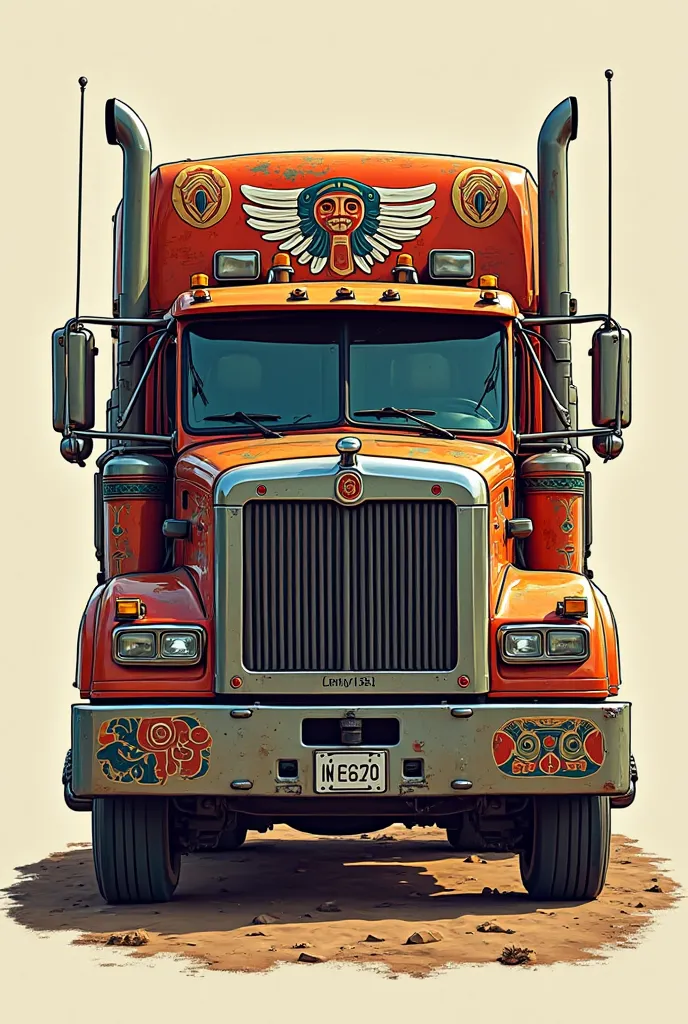 logo of a truck with symbols of the Inca people 