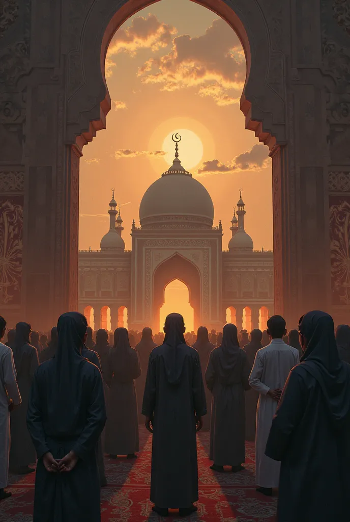 Create an image portraying the beauty and arrival of the Ramadan Kareem 