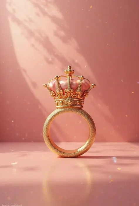 A clothing brand called Hefzibá, with a crown and a ring, in gold and pink colors