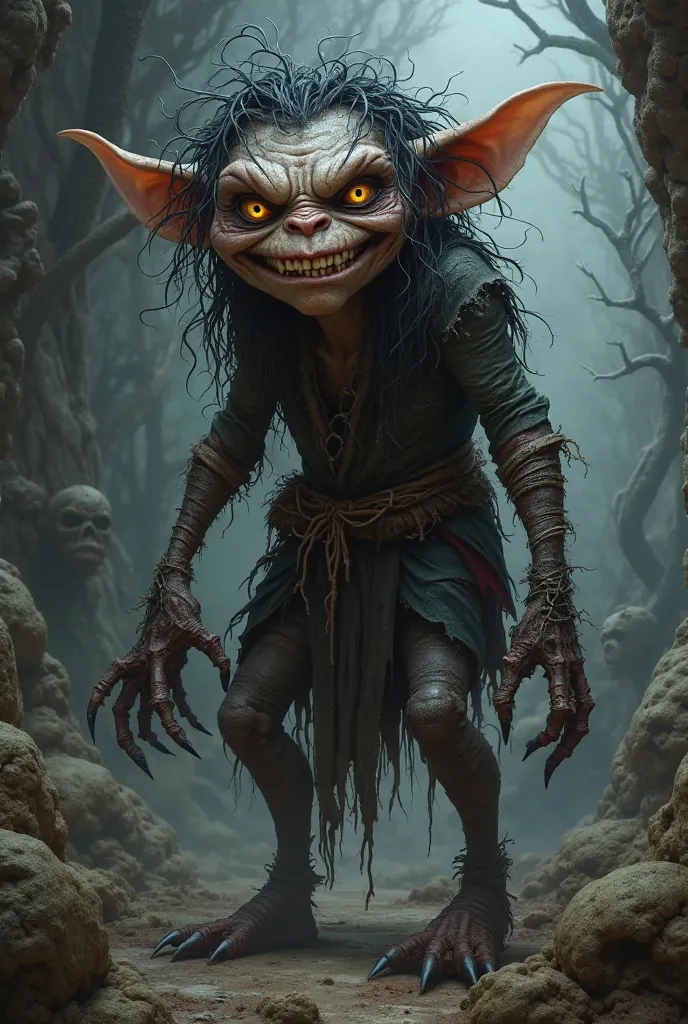 Goblin with black skin