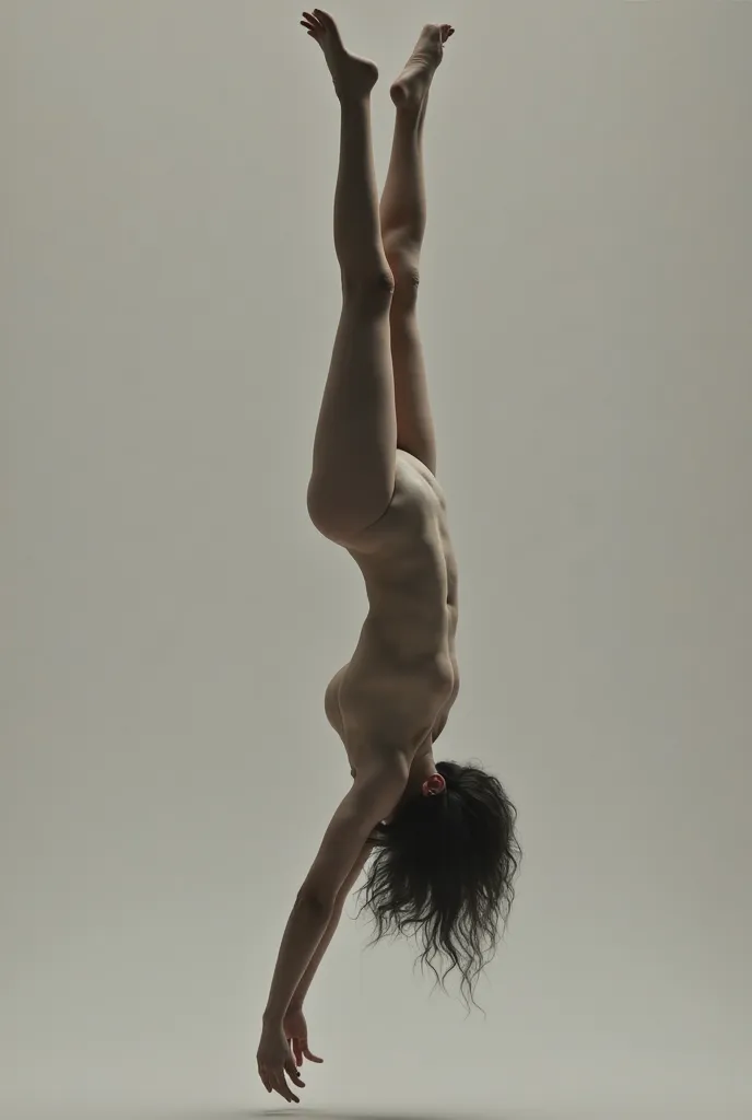 Upside down naked woman