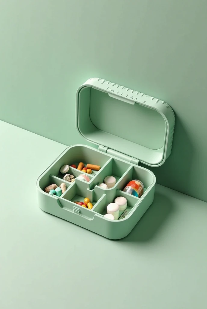 A small box of medicines in green color