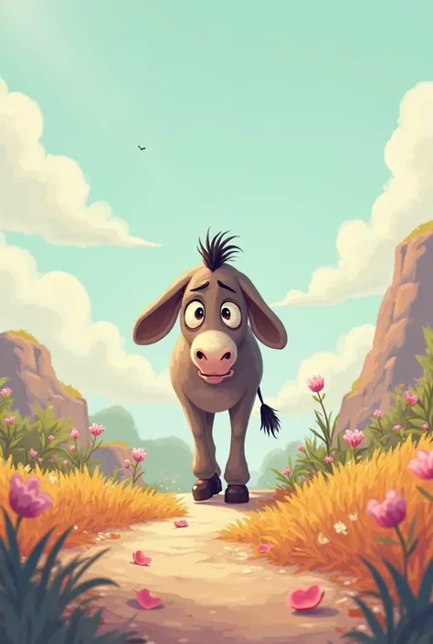 Sad donkey walking gif cartoon