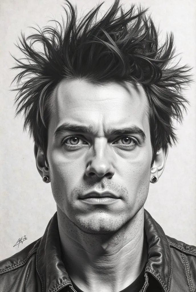 A pencil drawing by Billie Joe Armstrong 