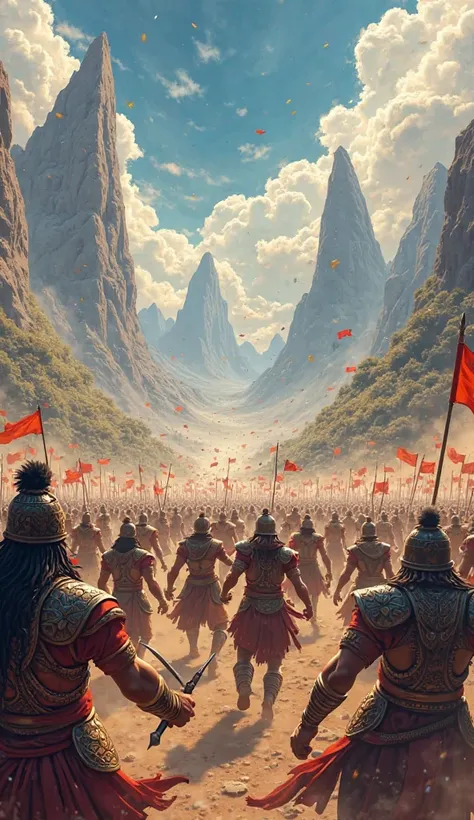 "The war of Mahabharata was at its peak."

Could you clarify what you mean by "from to Tu journet image"? Are you referring to an AI-generated image of this scene? Generate in cinematic 3D cartoon