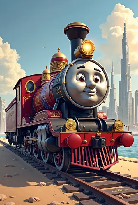 Generate thomas the locomotive as a qatarian