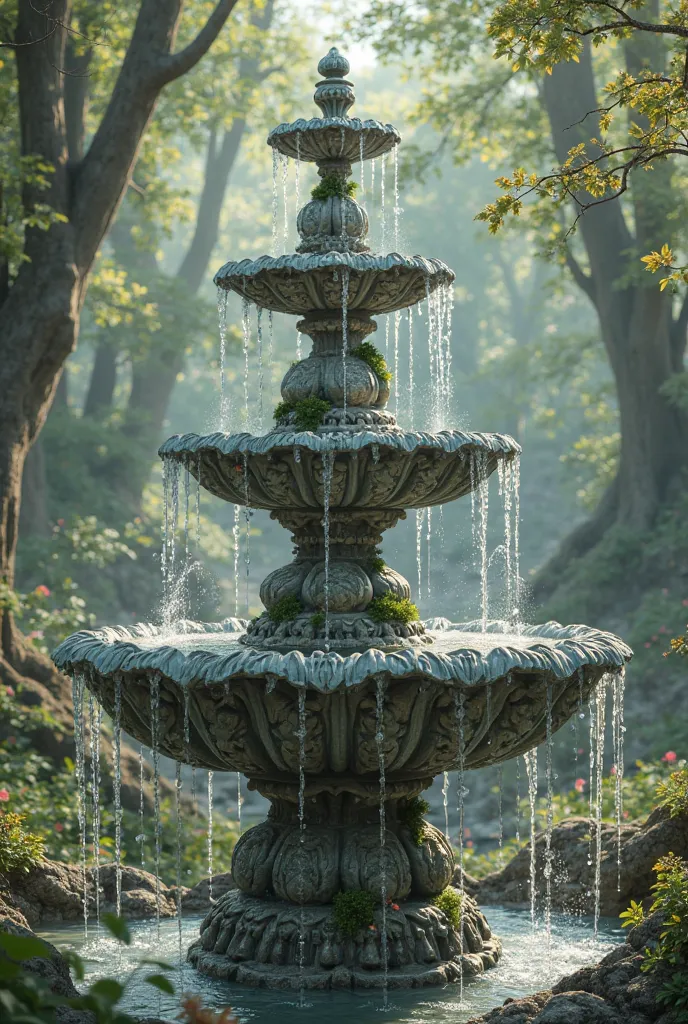 Fantasy fountain in stone 