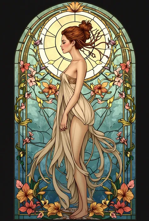 art nouveau stained glass simple 