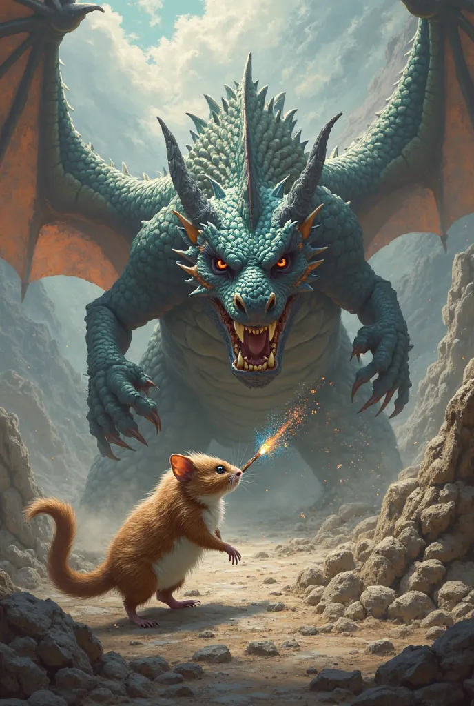 Hamster fight dragon