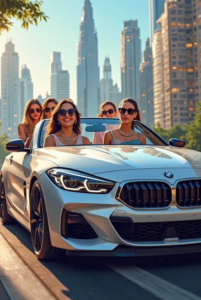 BMW car with girls 