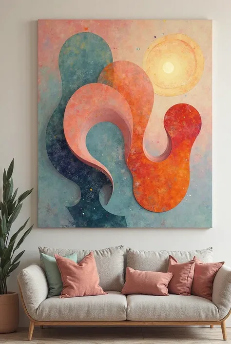 Create abstract art, peaceful and unique fort wall decore