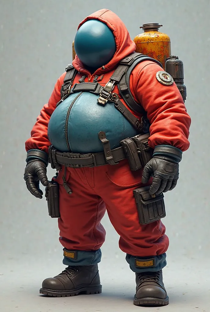 


---

The Pyro is a mysterious, bulky figure shrouded in a full-body fireproof suit. The suit is primarily bright red or blue, with large metallic plates on the chest and arms for protection, resembling something between a firefighter’s gear and a hazmat...