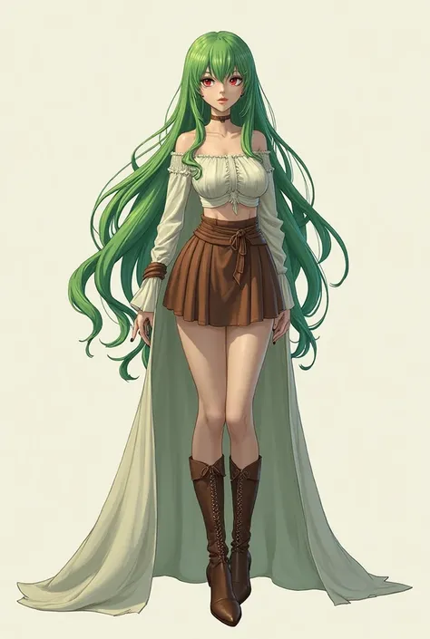 Azalea:
race:
cold.
 height :
167 cm
Skin tone:
Pallid
Eye color:
 red (iris), black (sclera)
Hair color:
Green
Appearance:
A pale skinned woman with long green hair. She wears a brown skirt and boots.
nipple rings .
Breast size:
3.
Fetishes:
Hard dominati...