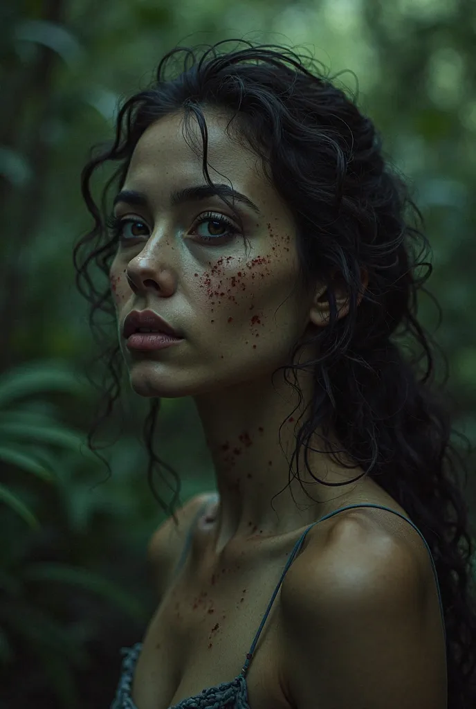 Create a cover for a short film about a woman named Eva who wants to be a mother but can't, so she goes to the Peruvian jungle and there they give her a concoction containing the fang of an alligator., She takes it. It's a horror short film, That the cover...