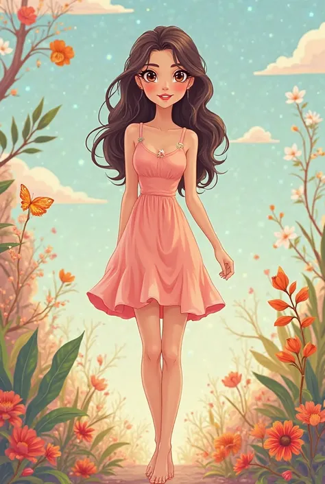 Cartoon girl,beauty slim