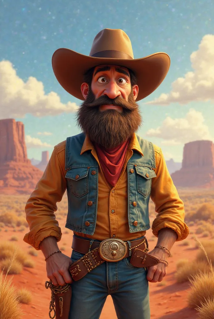 Handsome cowboy with Pixar Style beard 