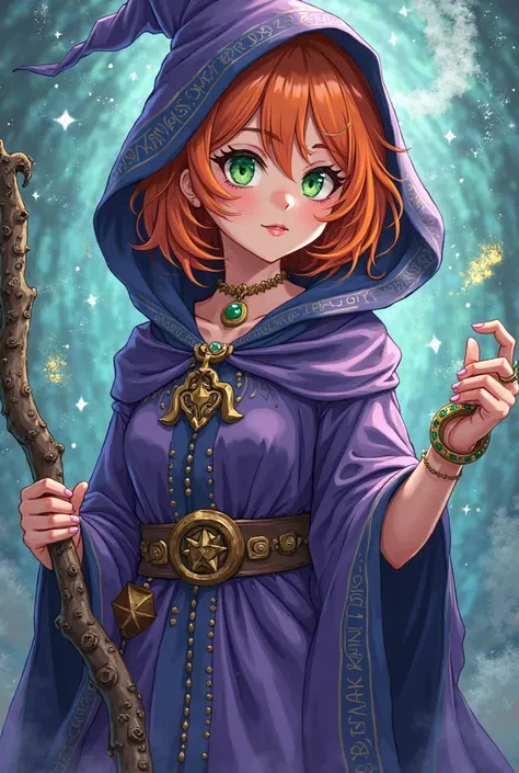 anime, Make an orange-haired, green-eyed witch