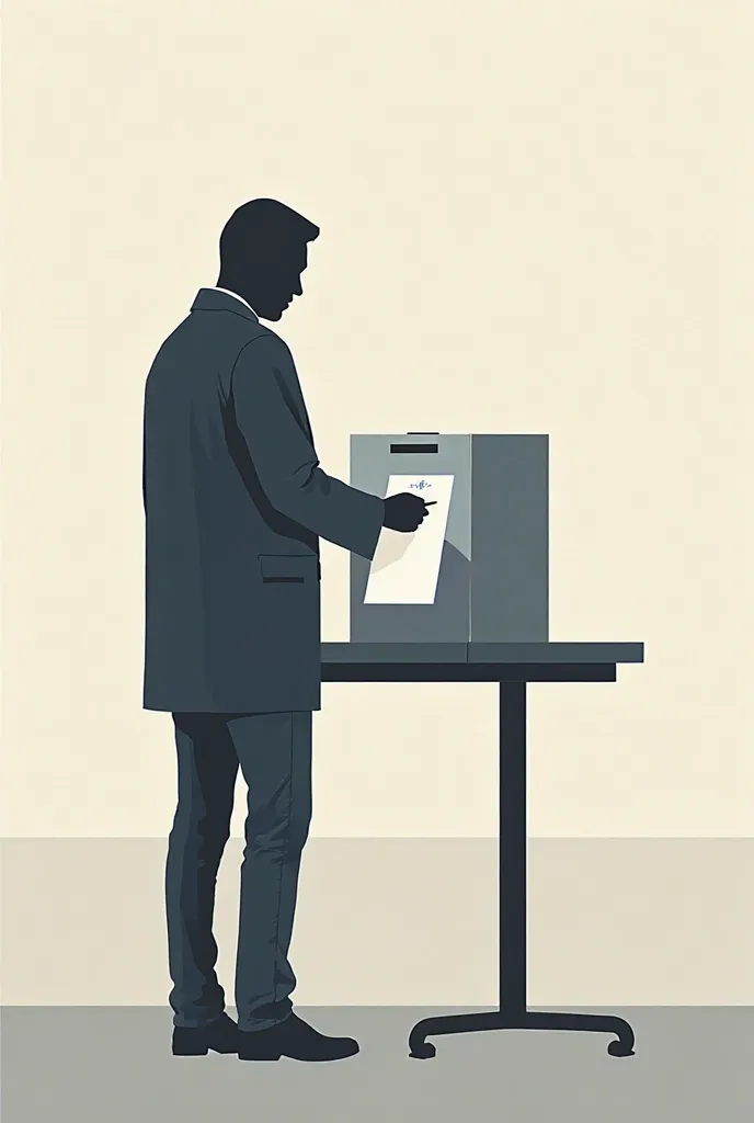 A simple drawing of a person voting 