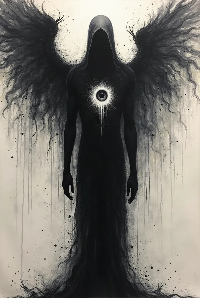 The Angel of Death is made of ink and has an eye in his chest 